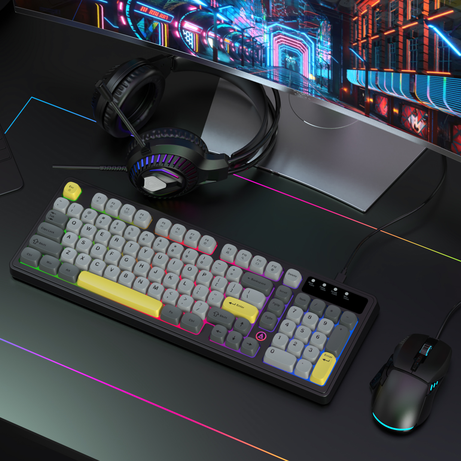 AJAZZ AT120 Bundle: Gaming Key - Gaming Keyboard Mouse Set 评论和价格