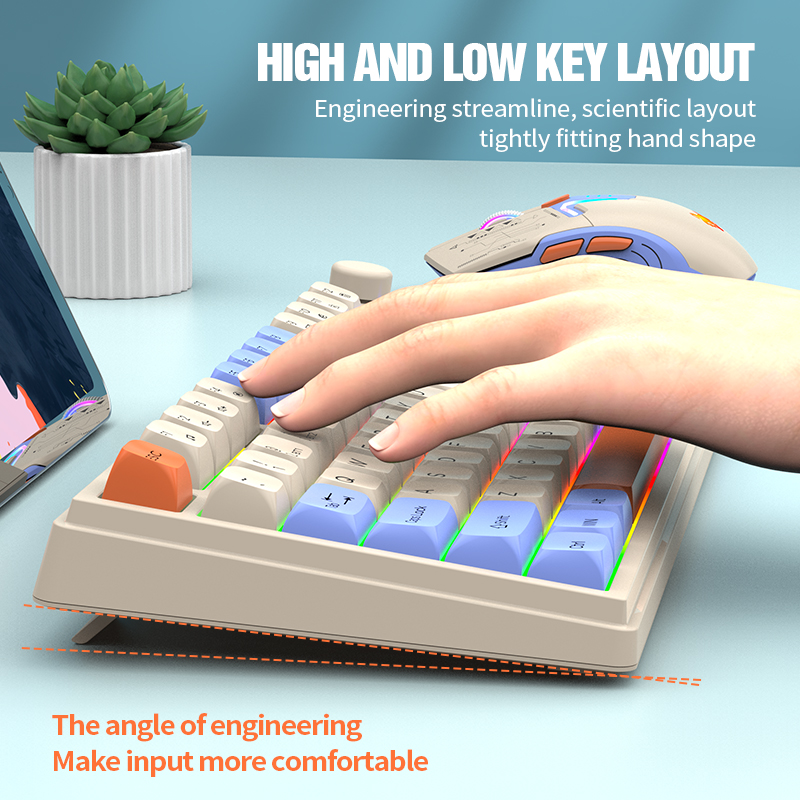 New Dual-Mode 80 Keys Wireless - Gaming Keyboard Mouse Set 评论和价格