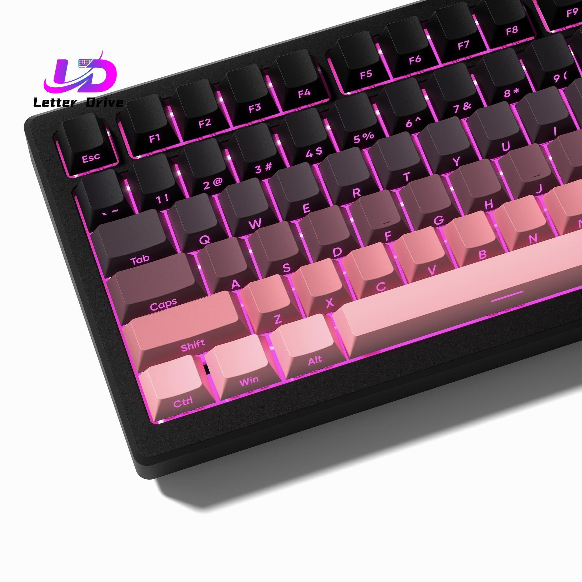 136 Key Black and Pink Print B - Keyboard Gaming Black 评论和价格