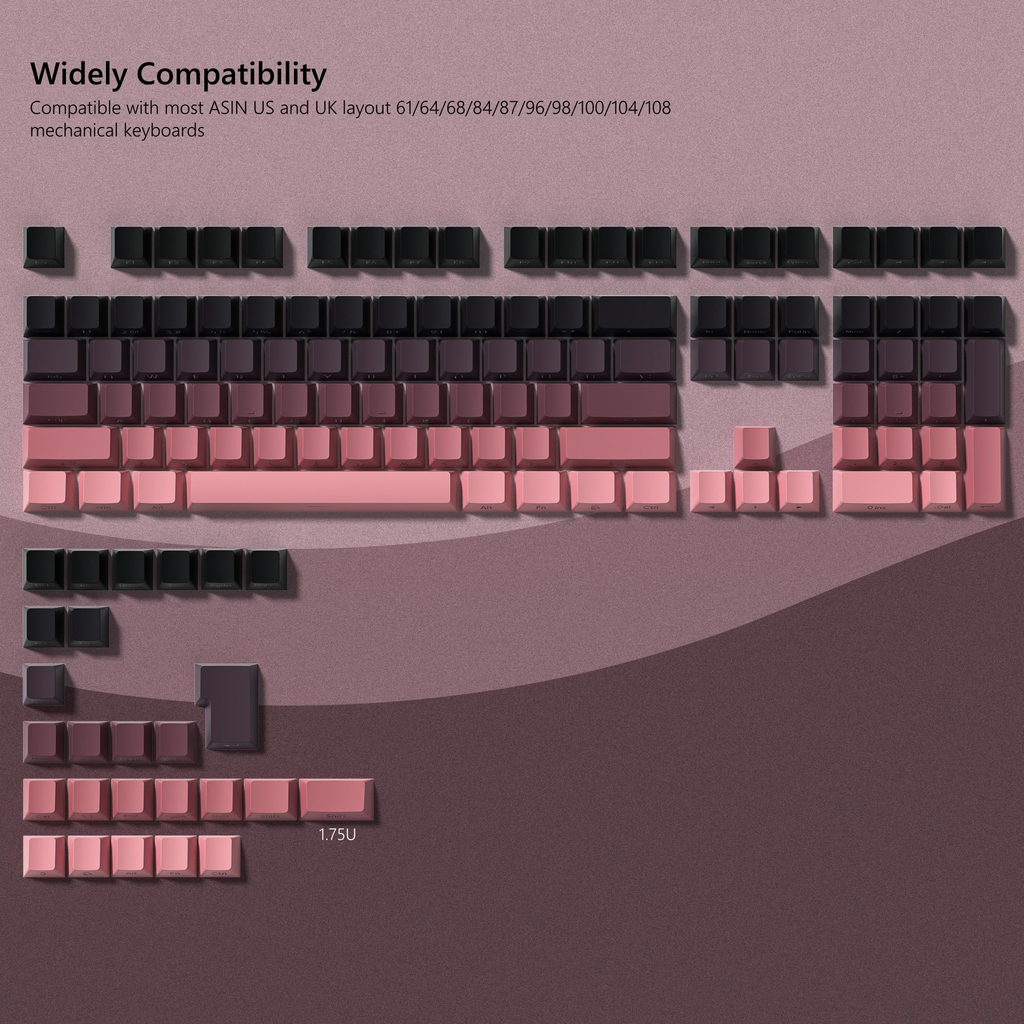 136 Key Black and Pink Print B - Keyboard Gaming Black 评论和价格