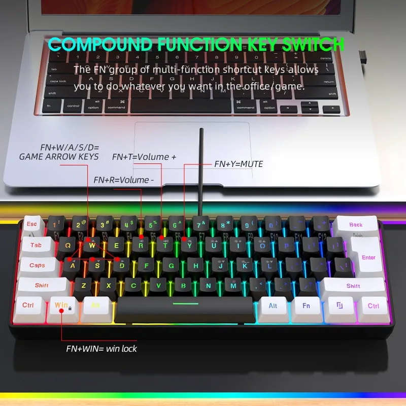 Keyboard and mouse 60% compute - Gaming Keyboard Bundle 评论和价格