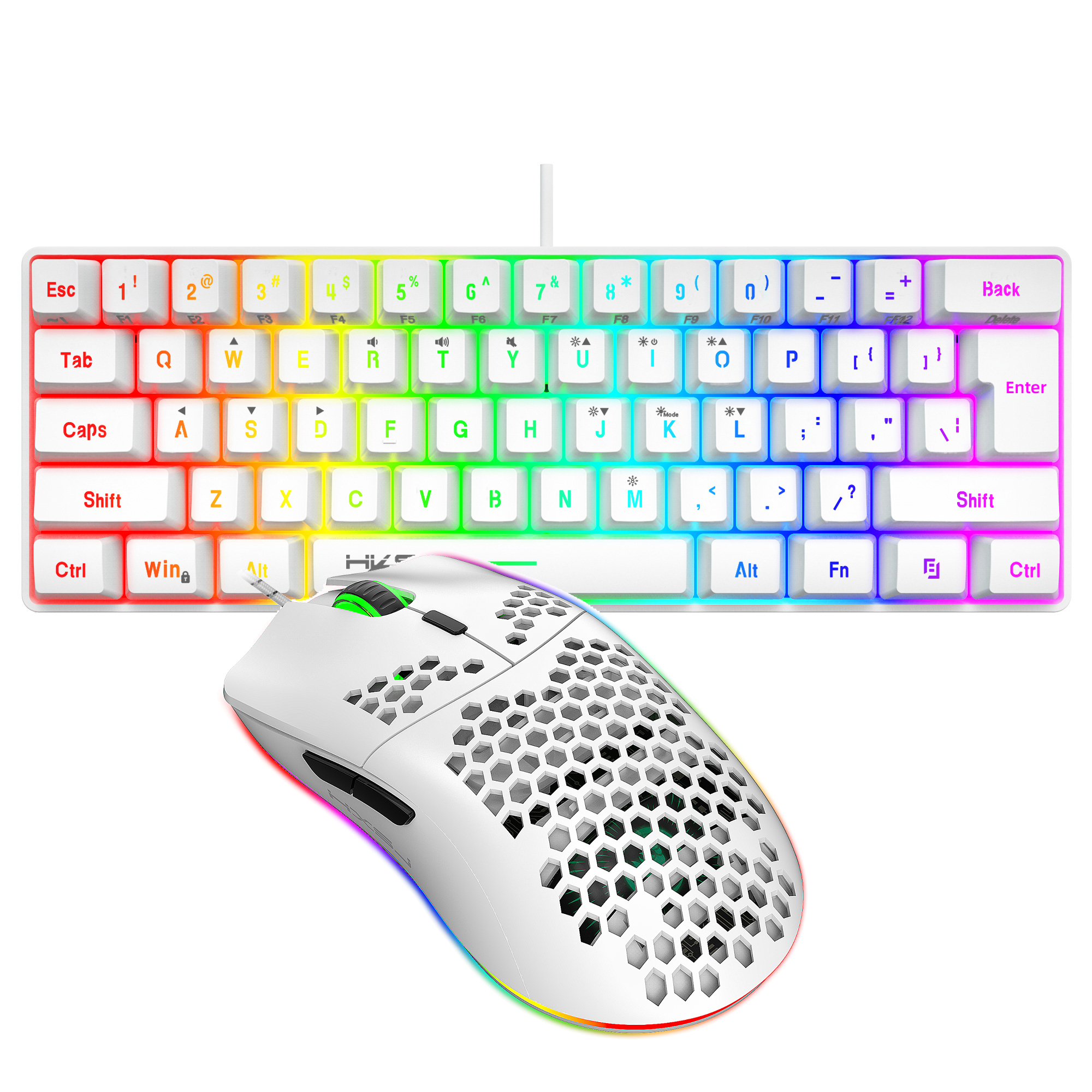 Hot selling HXSJ 61 keys V700  - Gaming Keyboard Mouse Set 评论和价格