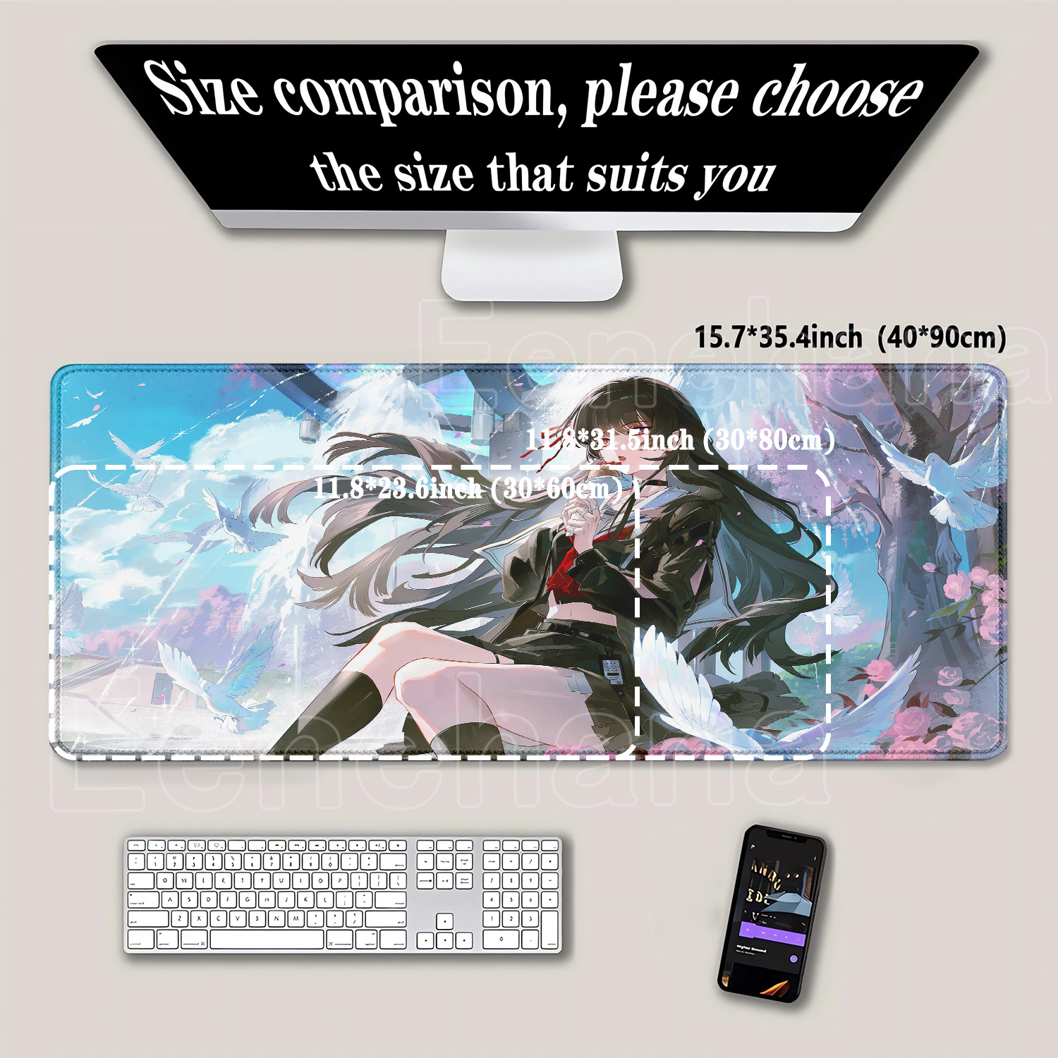Mousepad Chisa New Role Kawaii - Gaming Keyboard Typewriter 评论和价格