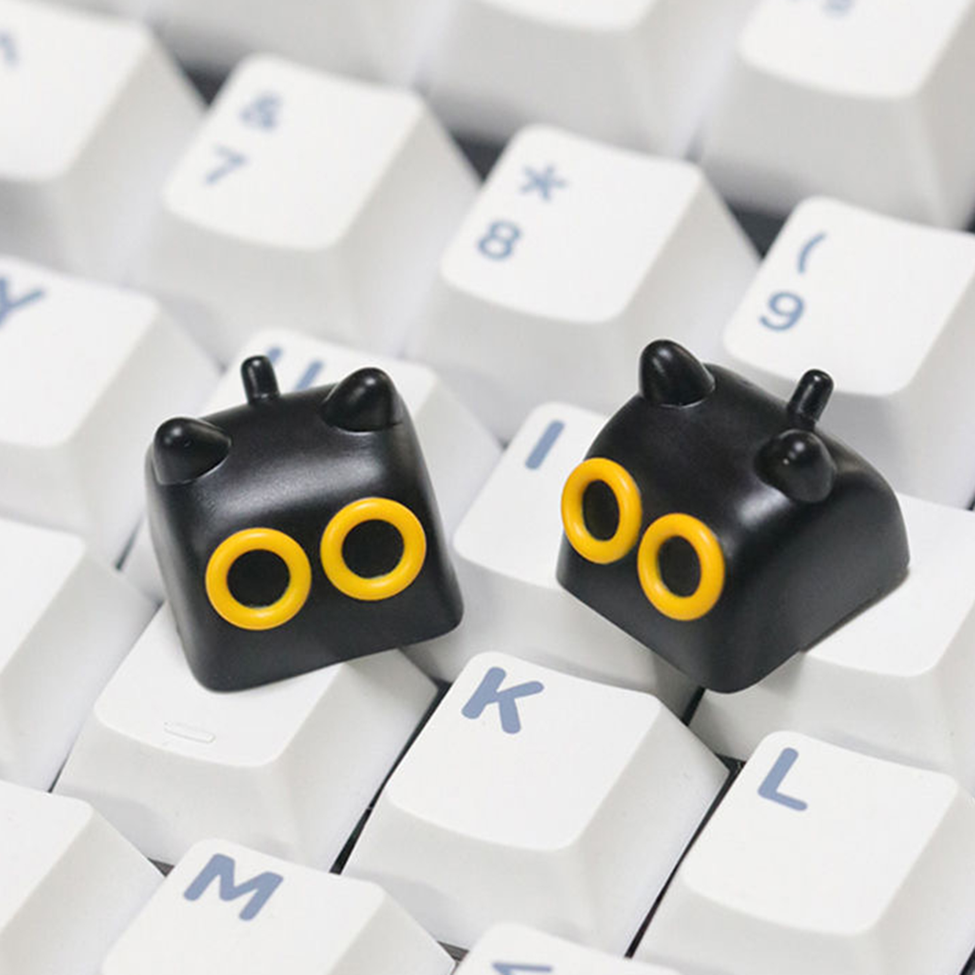 1pcs Cute Cat Cartoon Black Wh - Keyboard Gaming Black 评论和价格