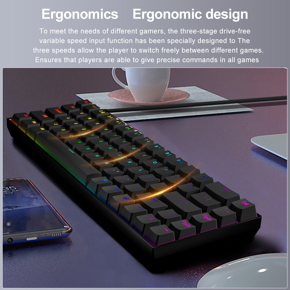 E-YOOSO Z686 RGB USB 60% Mini  - Gaming Keyboard E Yooso 评论和价格