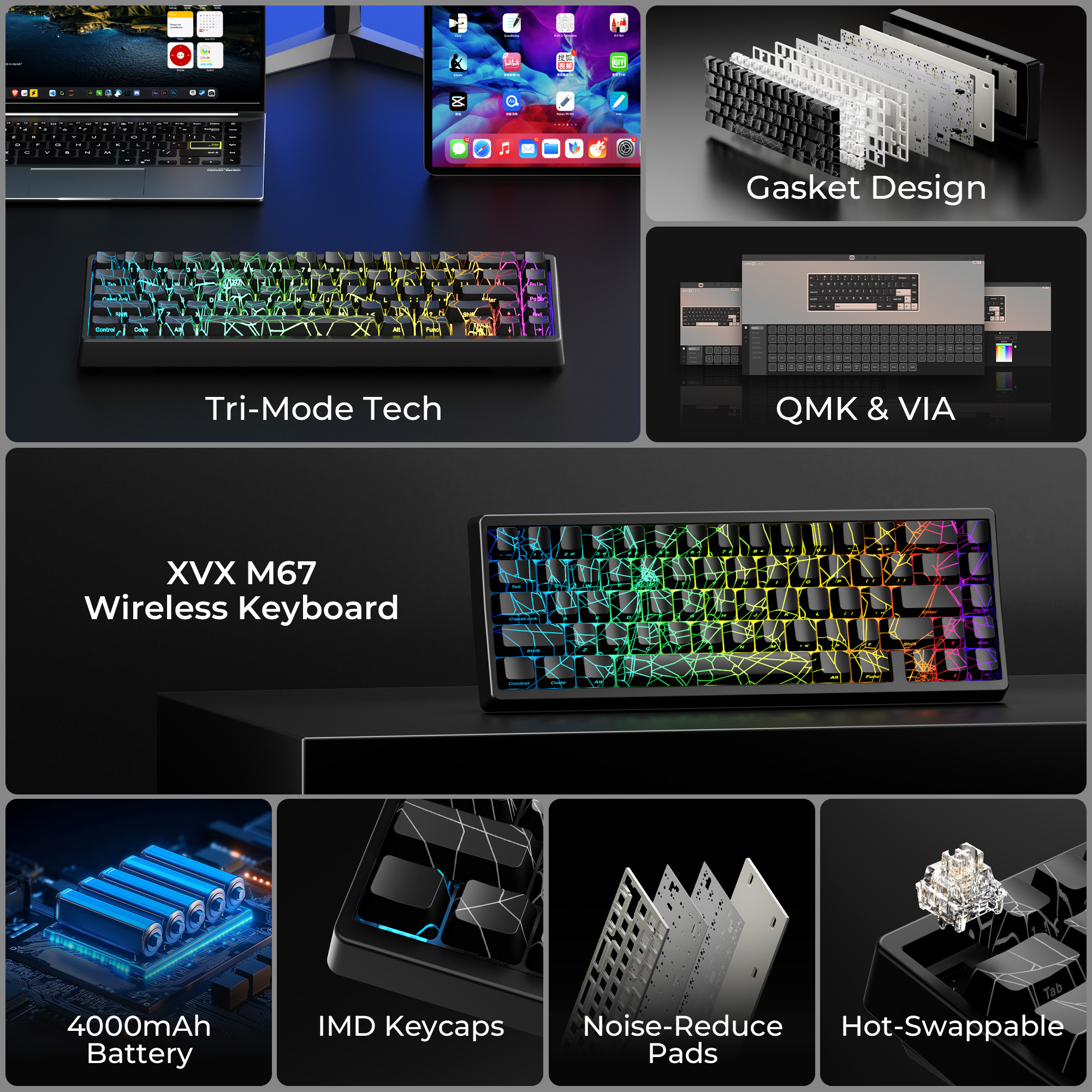 XVX M67 60% Percent Keyboard W - Gaming Keyboard Thocky 评论和价格