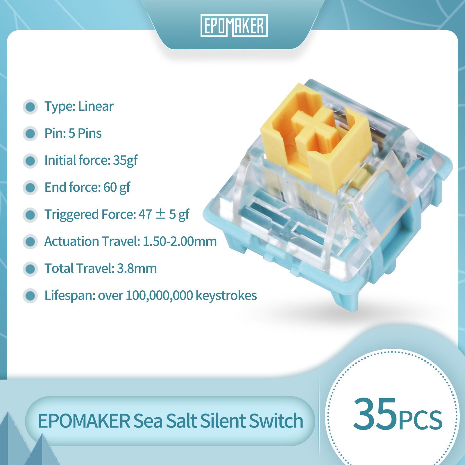 35 Pieces EPOMAKER Sea Salt Si - Keyboard Lube Kit 评论和价格