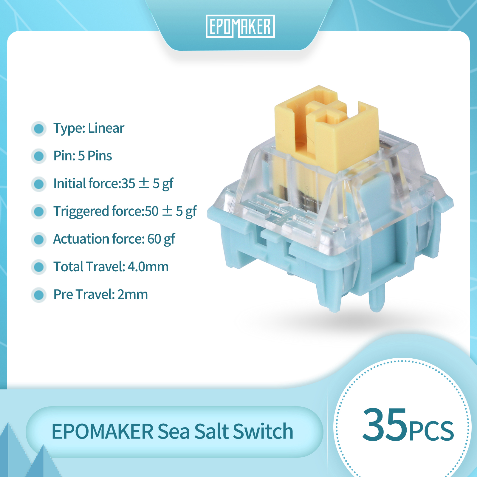 35 Pieces EPOMAKER Sea Salt Si - Keyboard Lube Kit 评论和价格