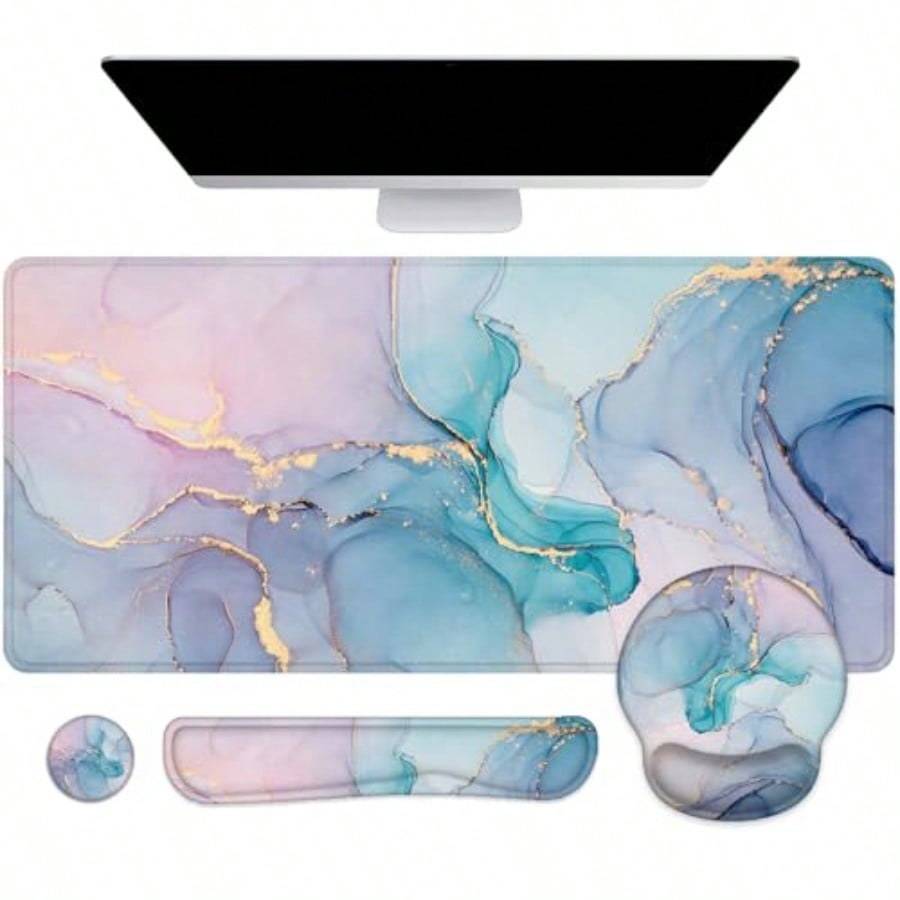 Mouse Pad with Wrist Rest Larg - Gaming Keyboard Mouse Set 评论和价格