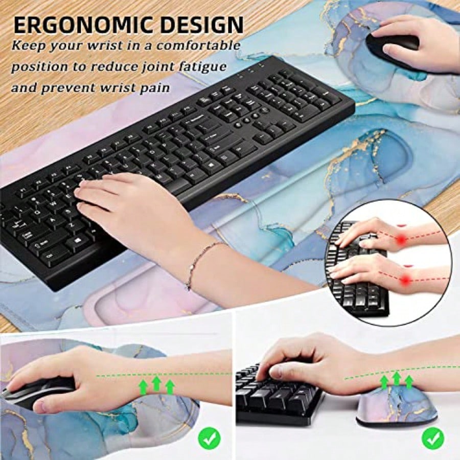 Mouse Pad with Wrist Rest Larg - Gaming Keyboard Mouse Set 评论和价格