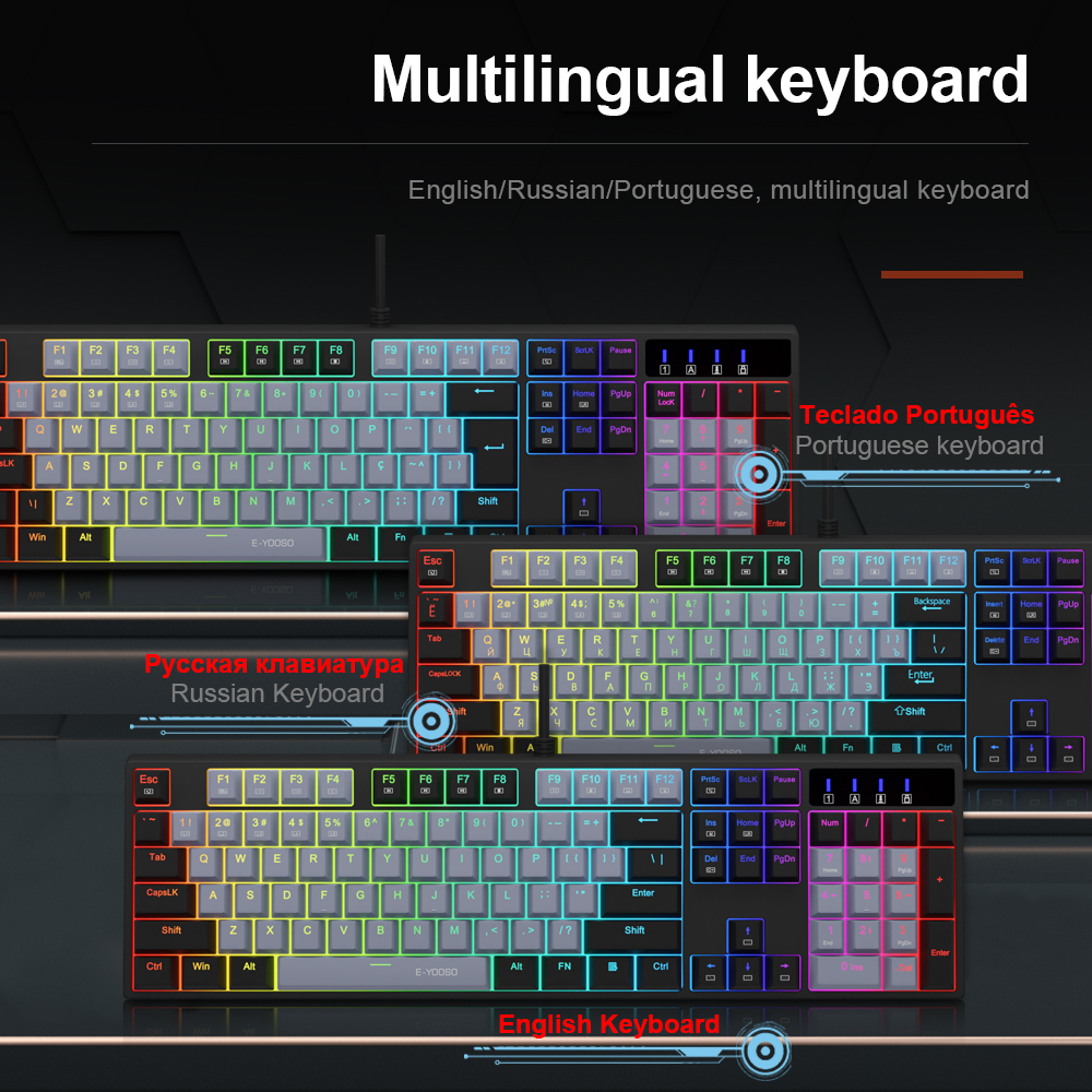E-YOOSO Z14 RGB USB Mechanical - Gaming Keyboard E Yooso 评论和价格