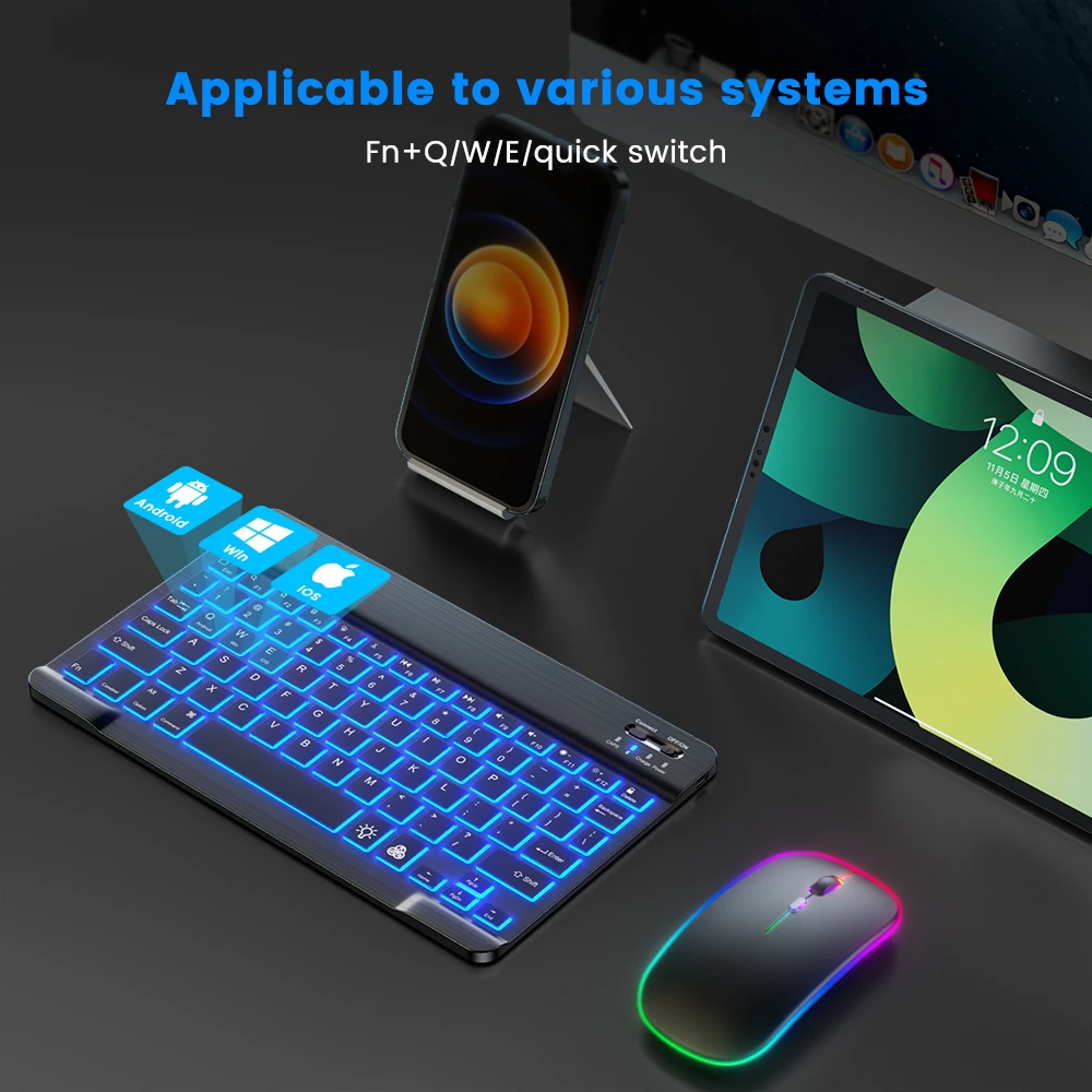 READ YYEAH RGB Backlit Bluetoo - Gaming Keyboard Mouse Set 评论和价格