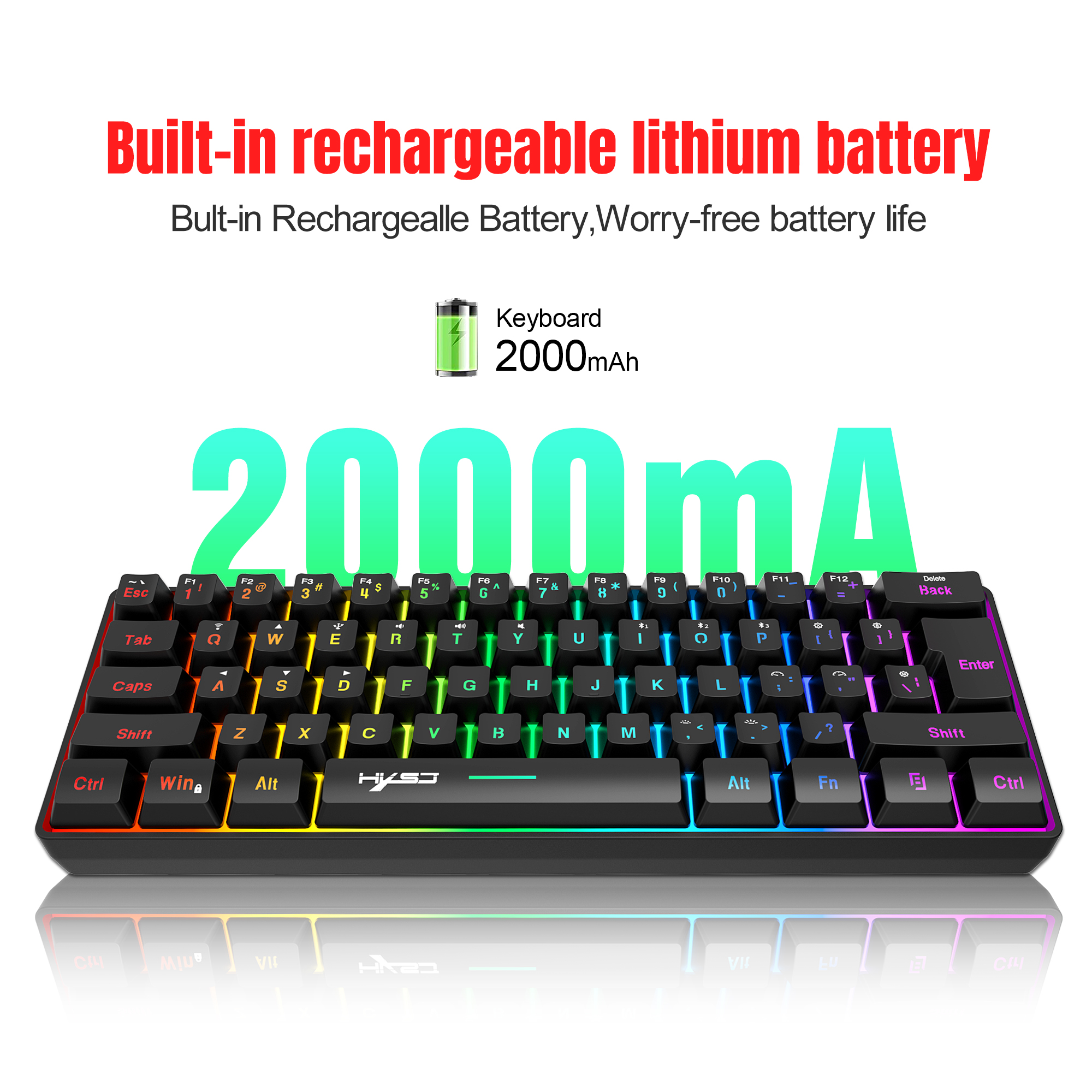 HXSJ L500 Tri mode wired wirel - Gaming Keyboard Bundle 评论和价格