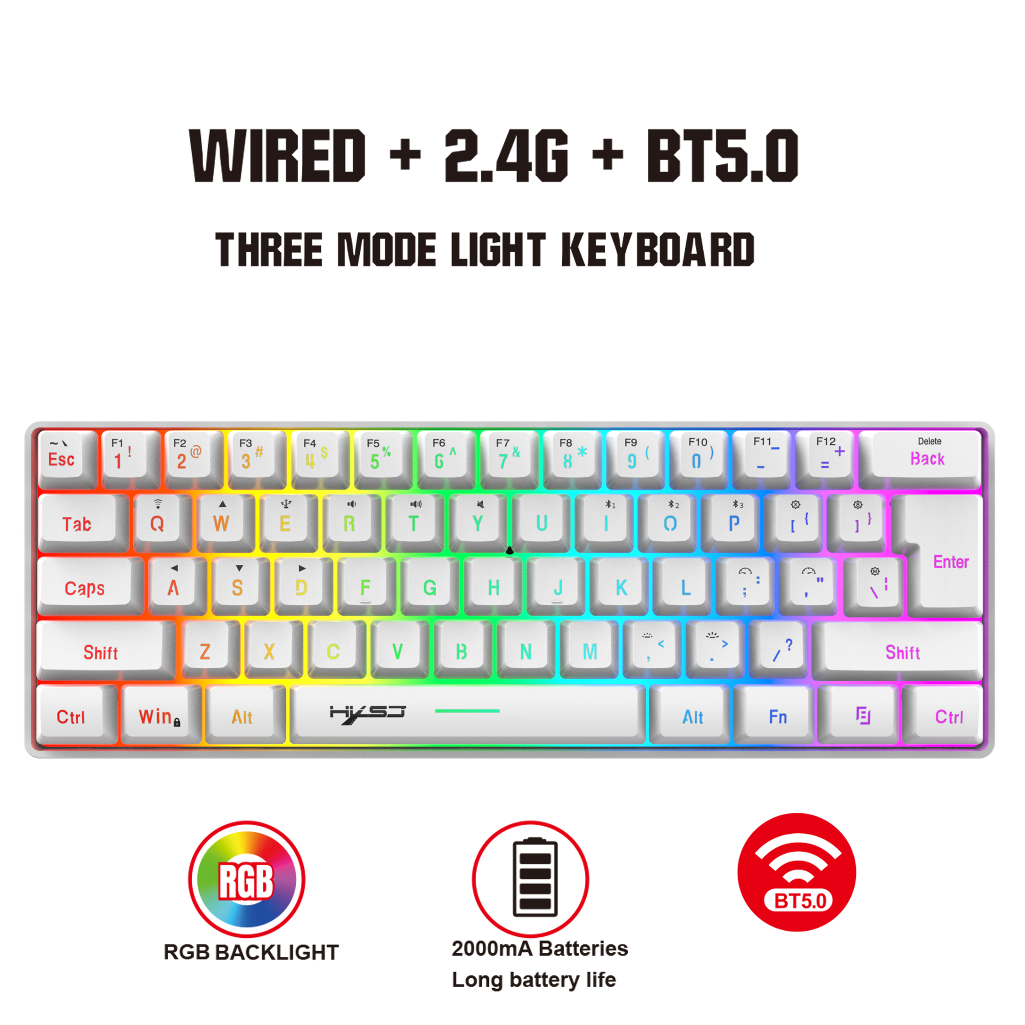 HXSJ L500 Tri mode wired wirel - Gaming Keyboard Bundle 评论和价格