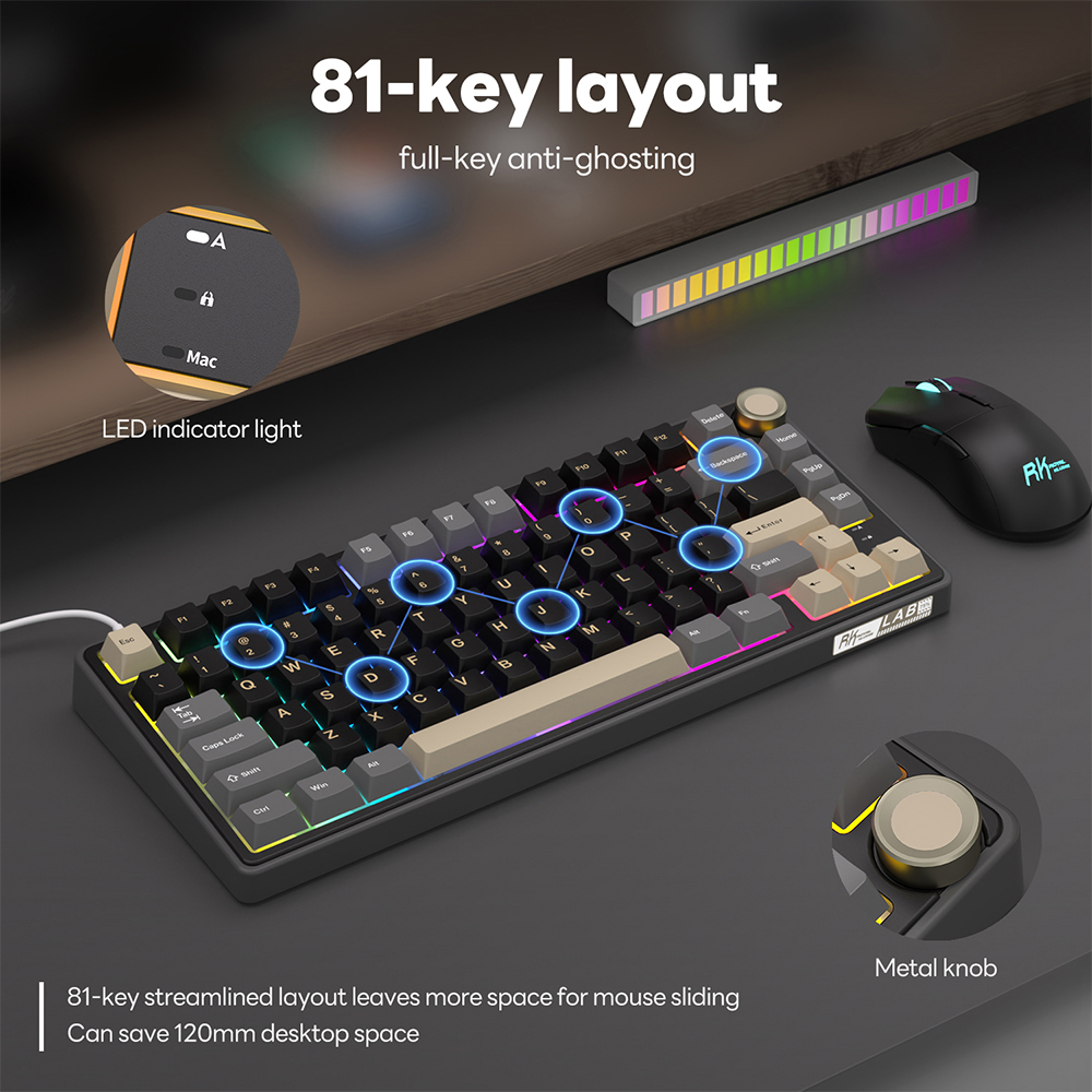 Royal Kludge RK R75 Wired Gami - Gaming Keyboard Bundle 评论和价格