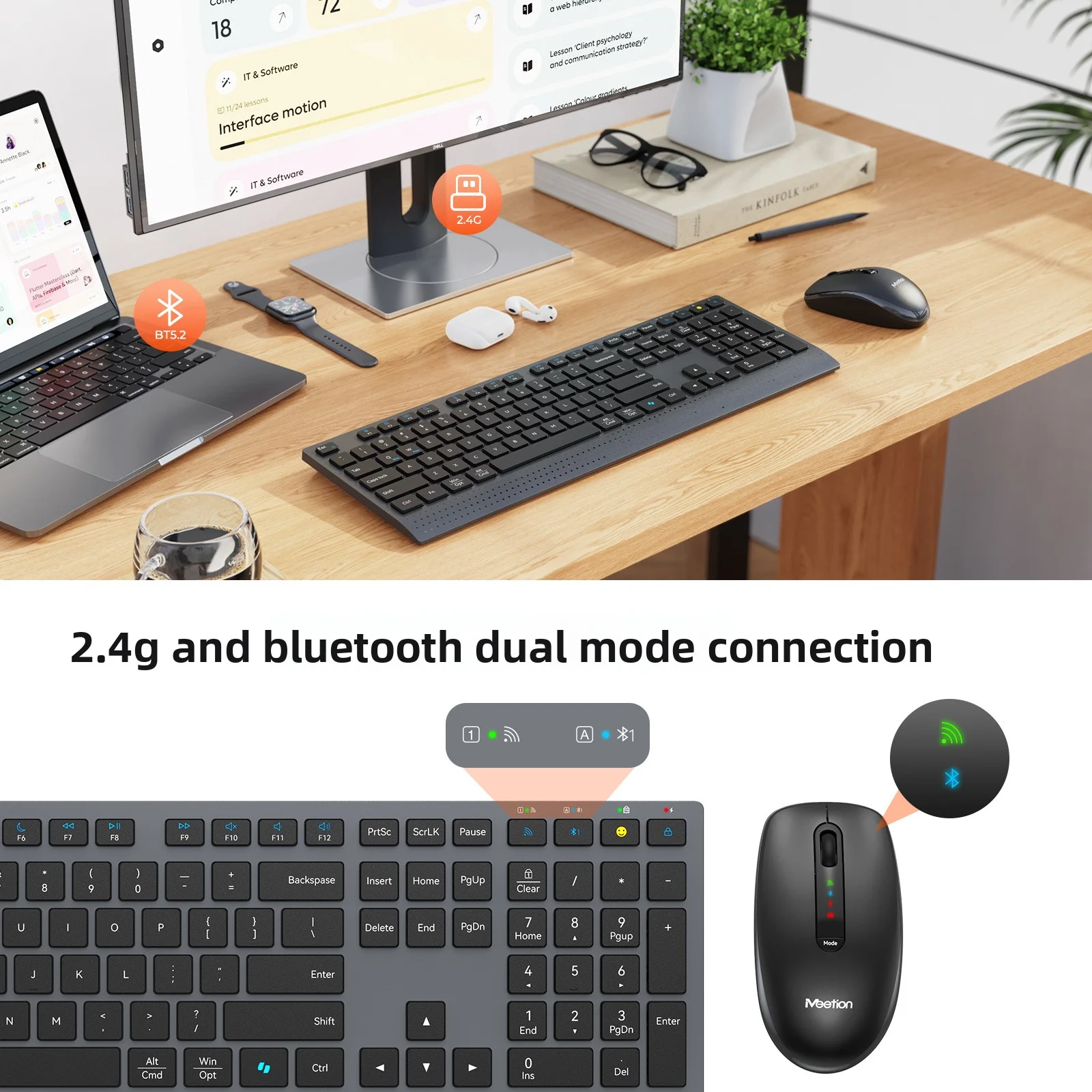 2.4G Bluetooth Dual-mode Wirel - Gaming Keyboard Mouse Set 评论和价格