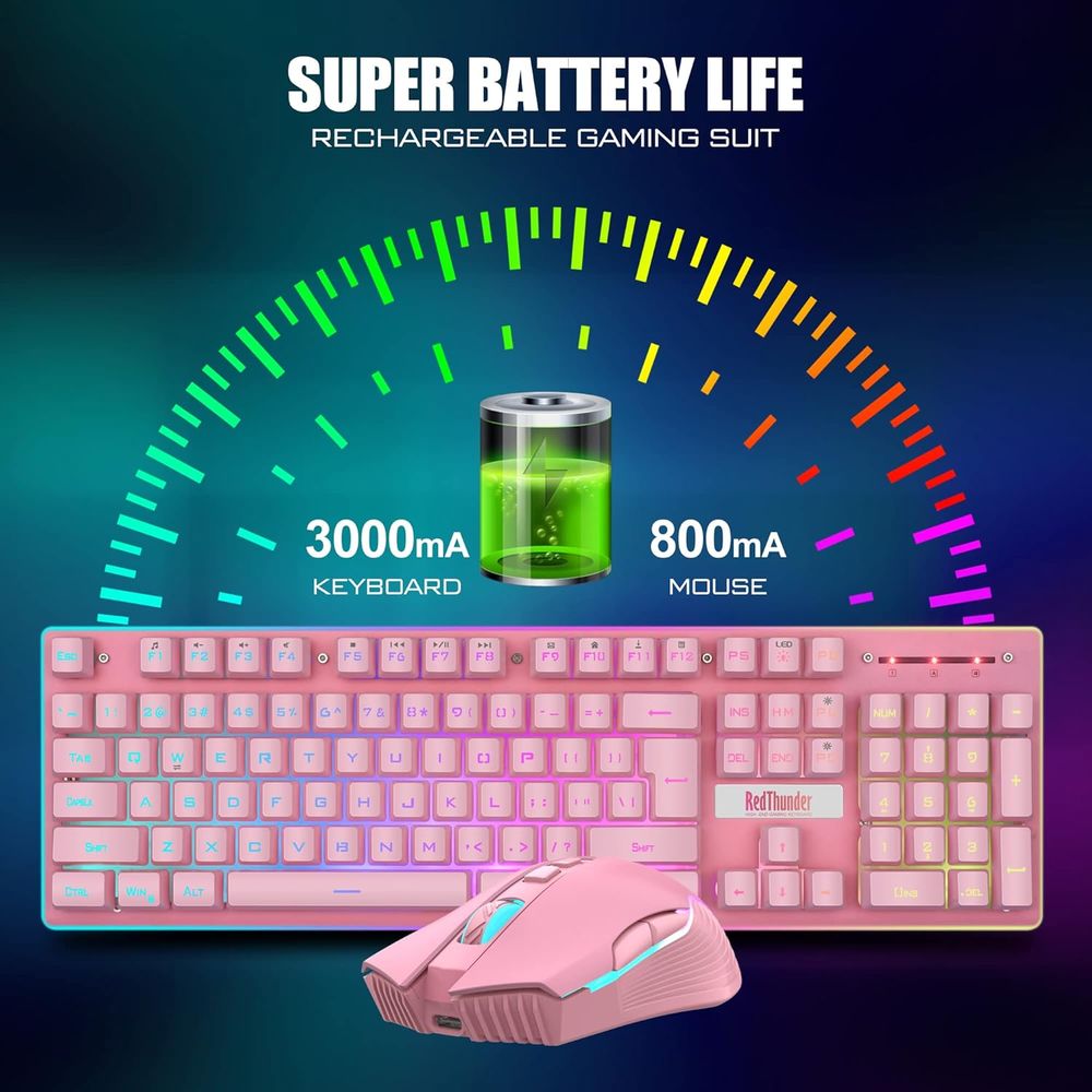 Wireless Gaming Keyboard and M - Gaming Keyboard Mouse Set 评论和价格