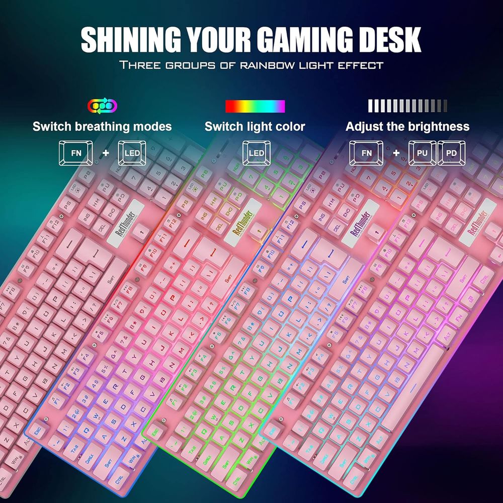Wireless Gaming Keyboard and M - Gaming Keyboard Mouse Set 评论和价格