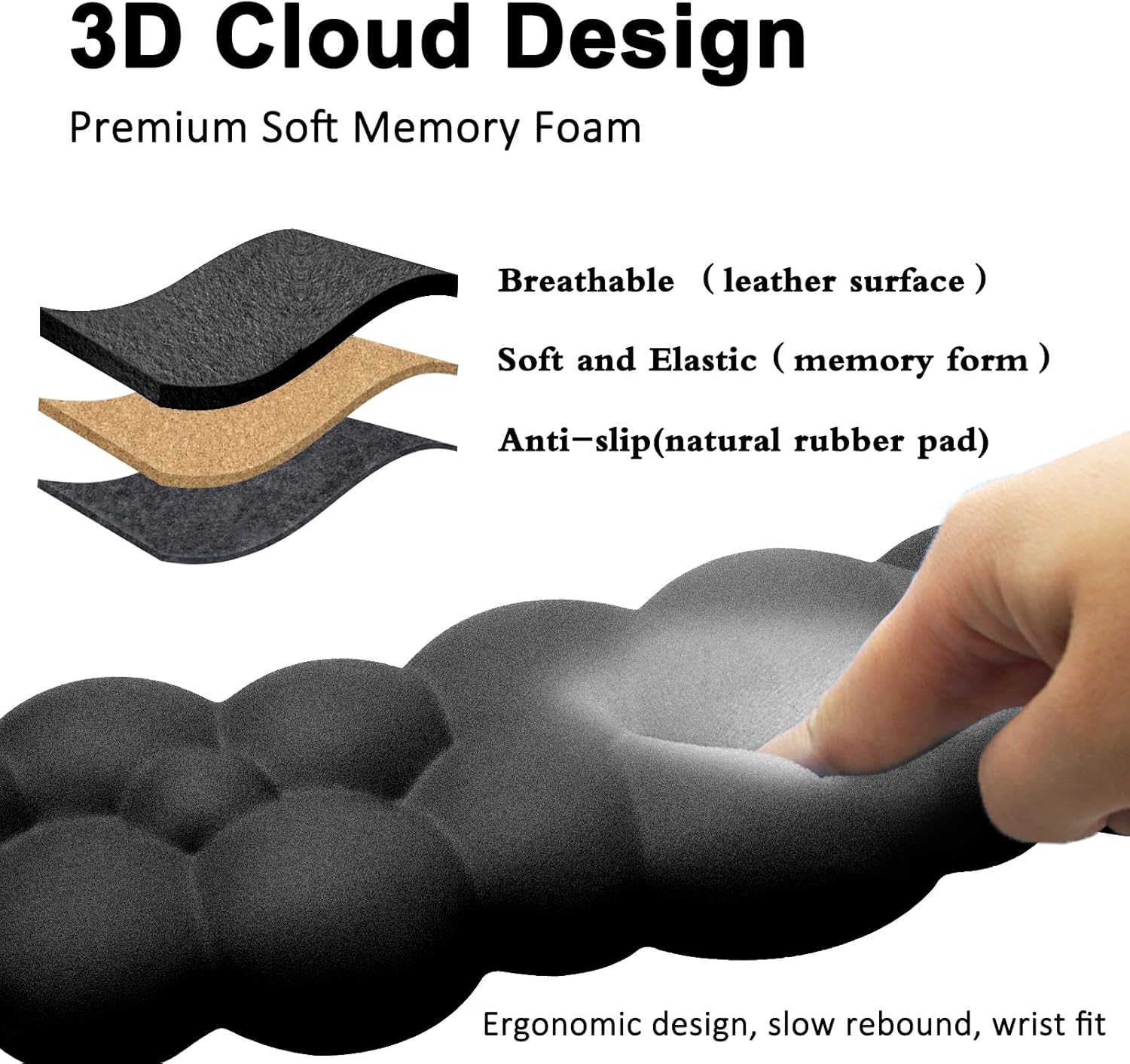 Ergonomic Cloud Wrist Rest Set - Gaming Keyboard Mouse Set 评论和价格