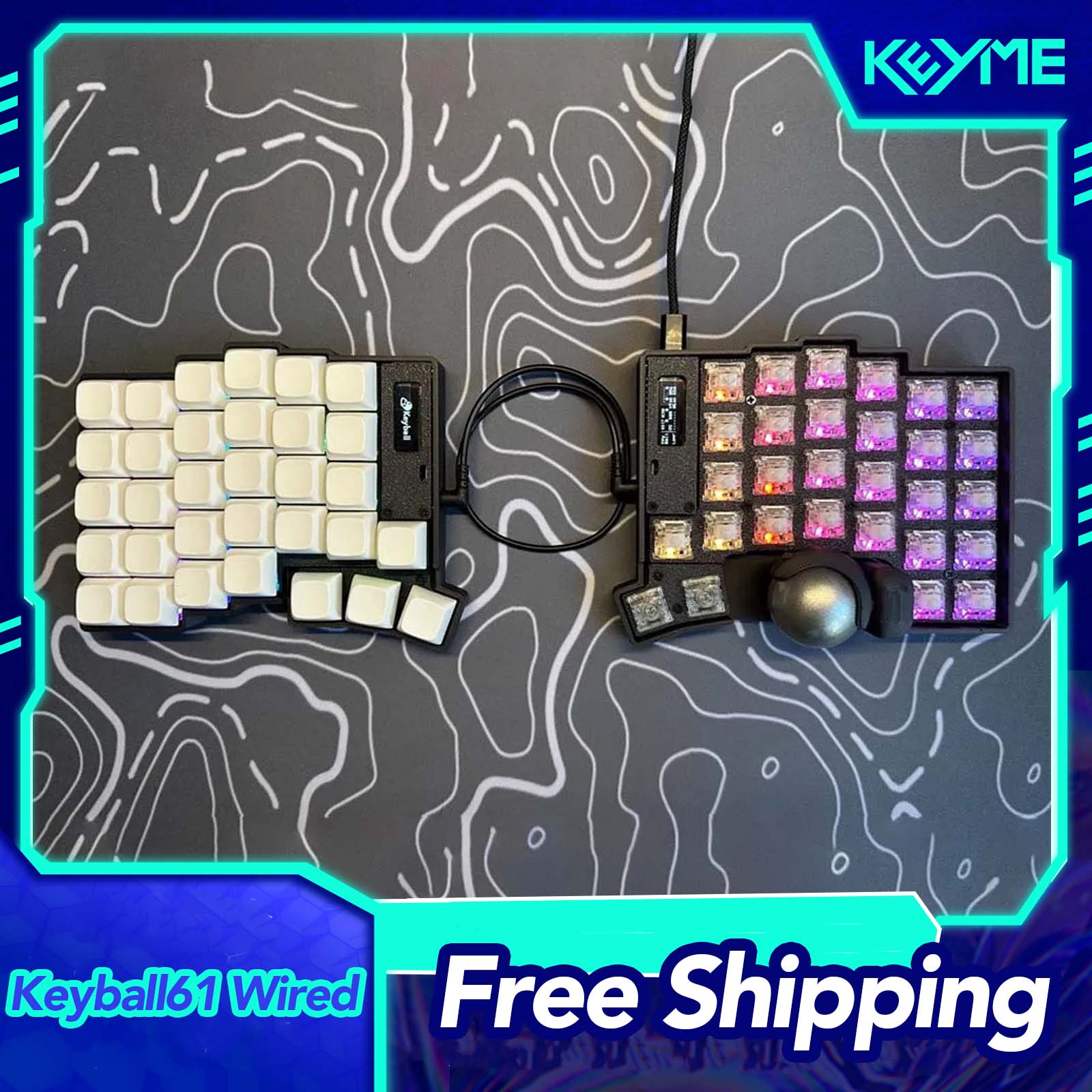 Keyball 39/44/61 Split Keyboar - Gaming Keyboard Bundle 评论和价格