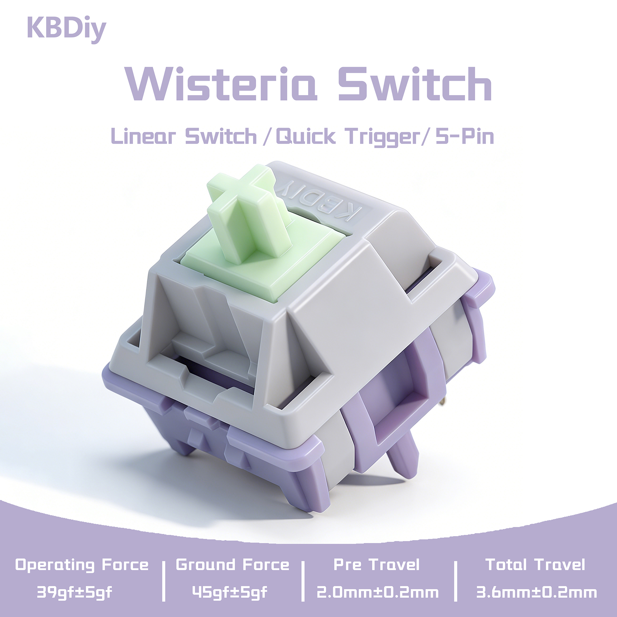 KBDiy Linear Switch Wisteria 5 - Keyboard Lube Kit 评论和价格