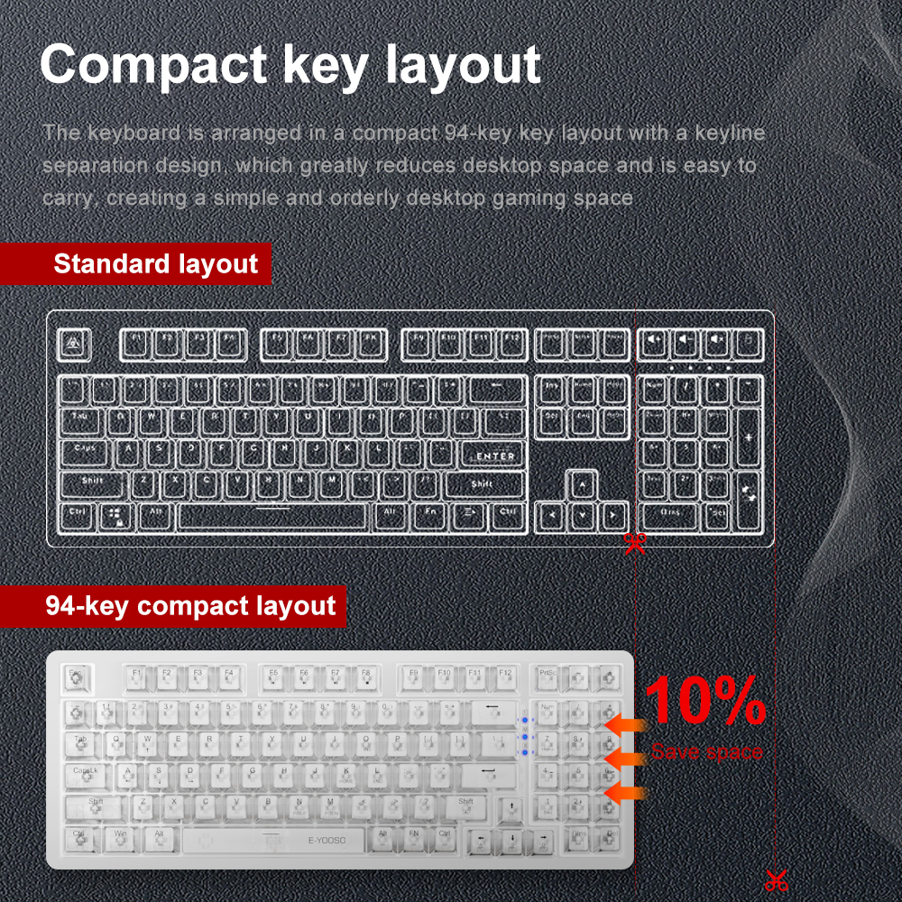 E-YOOSO Z94 USB Mechanical Gam - Gaming Keyboard E Yooso 评论和价格