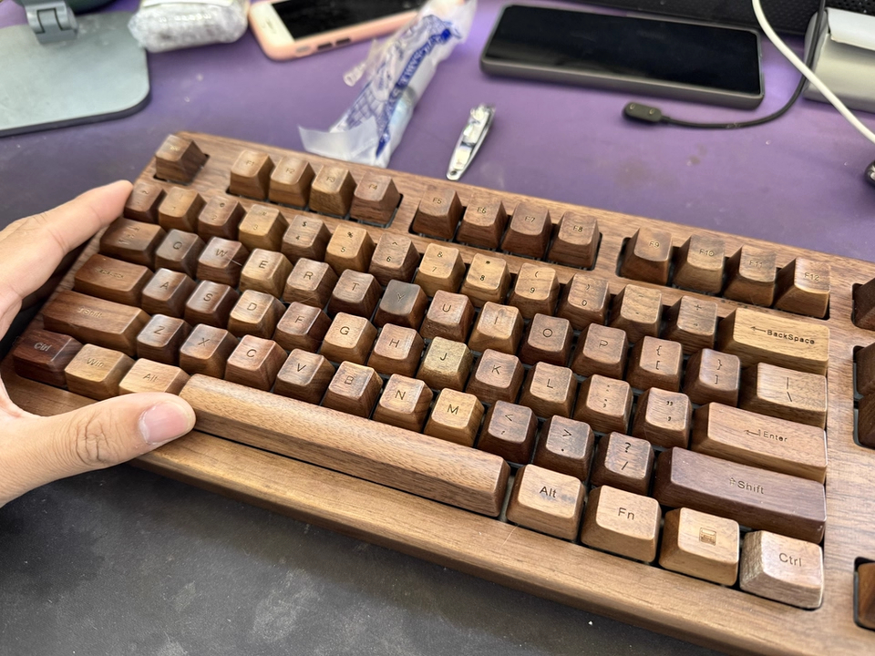 Black Walnut Keycaps Custom Wo - Keyboard Gaming Black 评论和价格