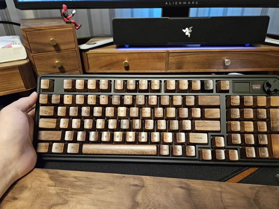 Black Walnut Keycaps Custom Wo - Keyboard Gaming Black 评论和价格