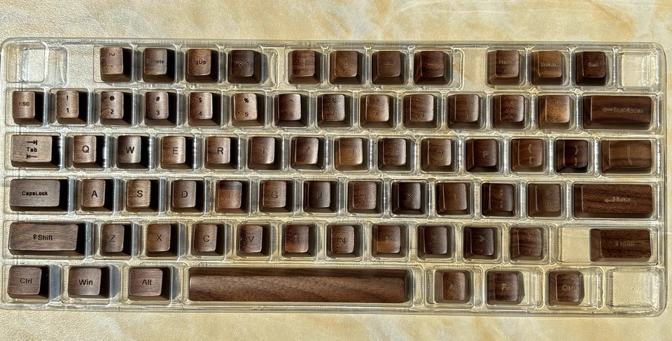 Black Walnut Keycaps Custom Wo - Keyboard Gaming Black 评论和价格