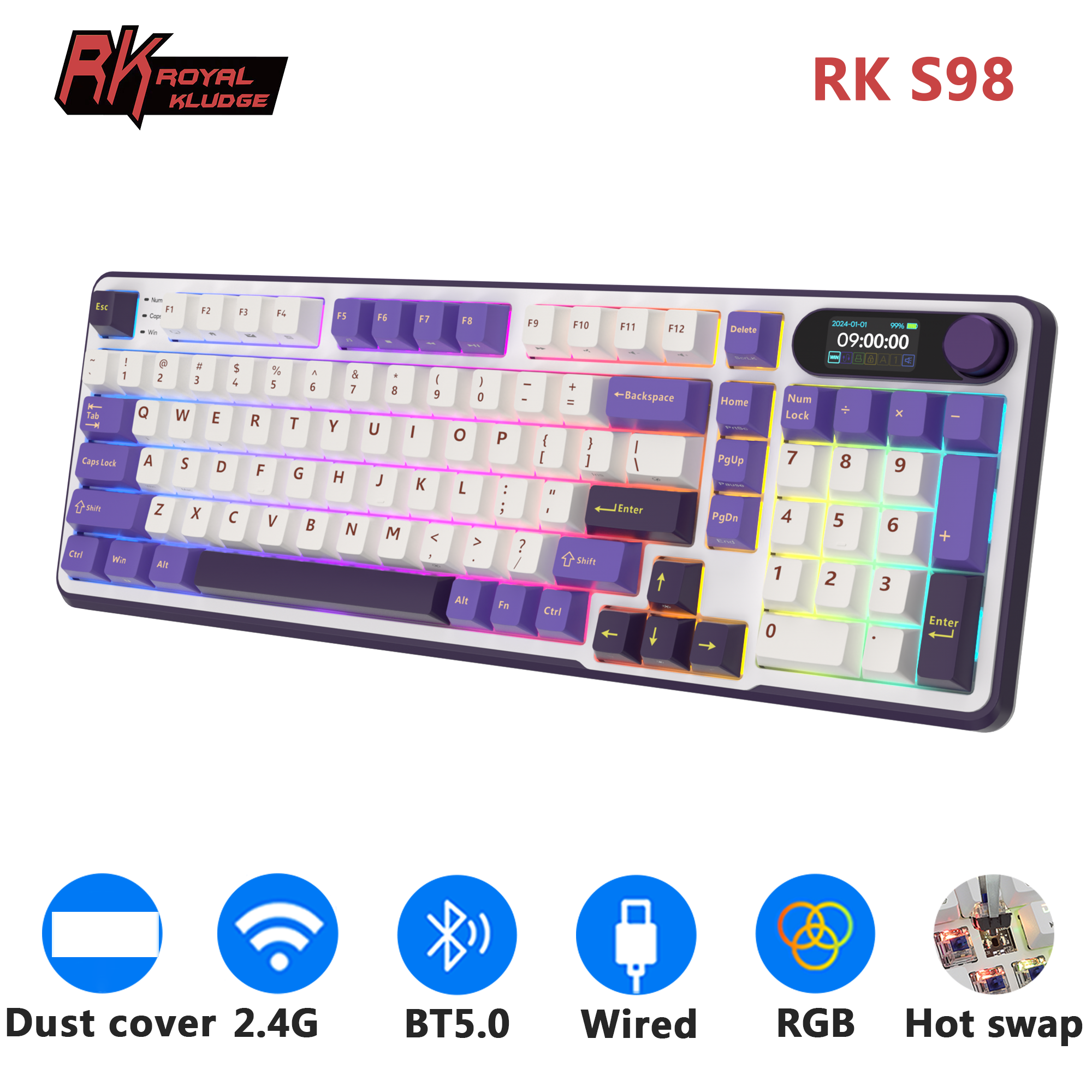 RK S98 ROYAL KLUDGE Wireless G - Gaming Keyboard Thocky 评论和价格