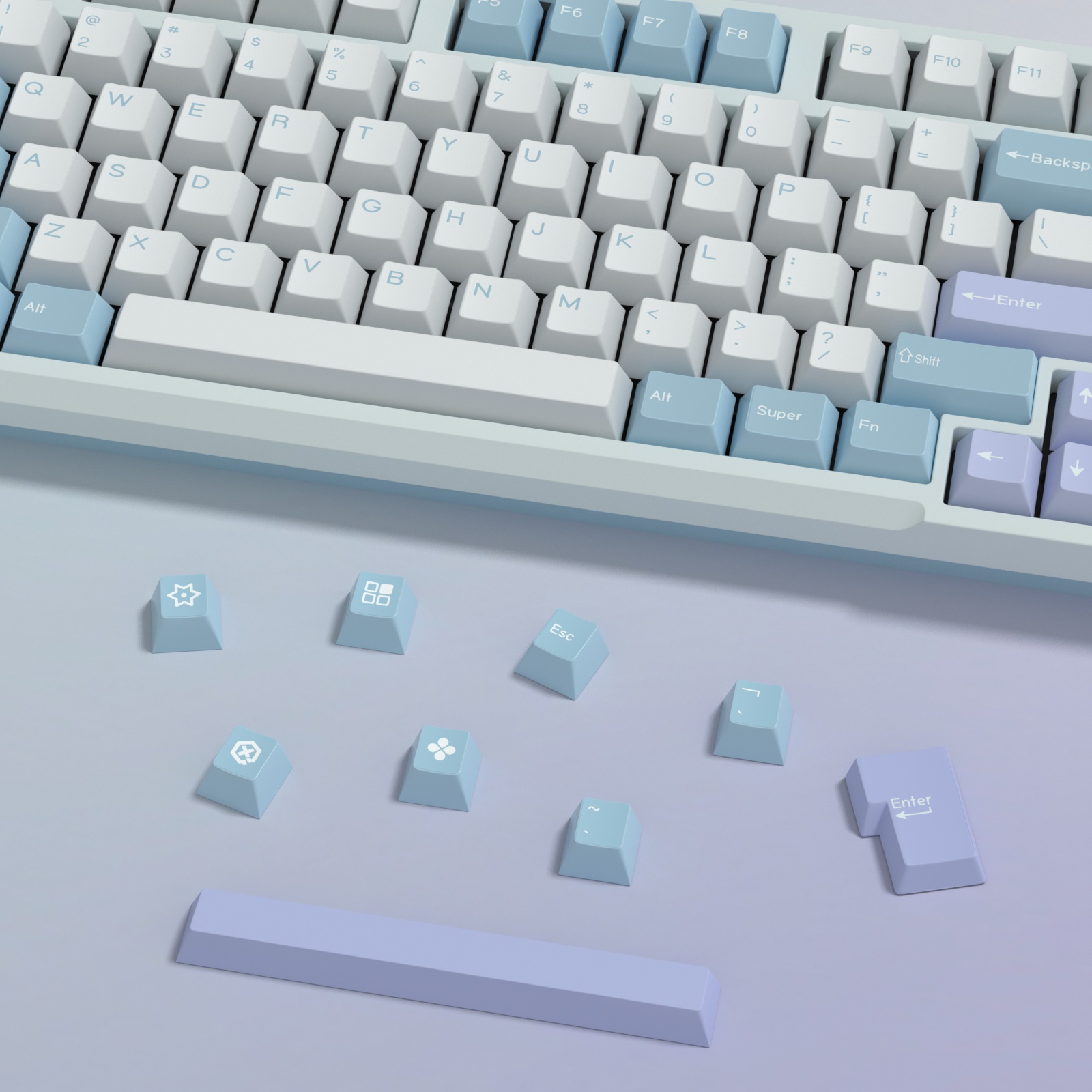 KBDiy GMK Illusion Keycap Cher - Gaming Keyboard Typewriter 评论和价格