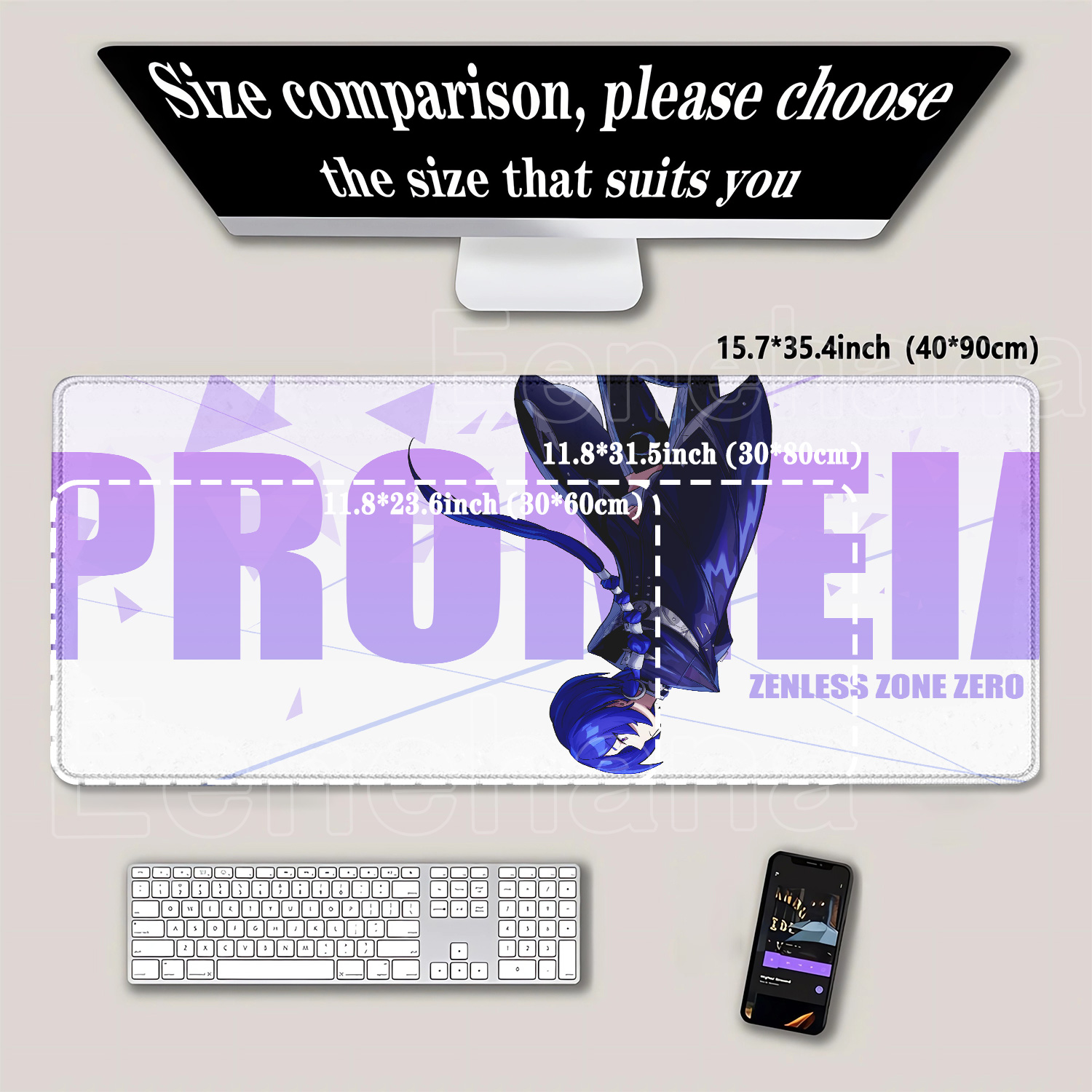 Anime Girl Promeia Mouse Pad Z - Gaming Keyboard Typewriter 评论和价格