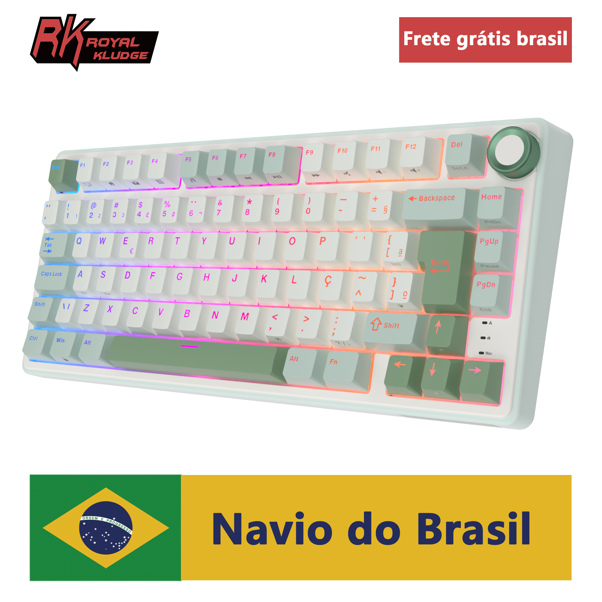 Royal Kludge RK R75 Brazilian  - Gaming Keyboard Bundle 评论和价格