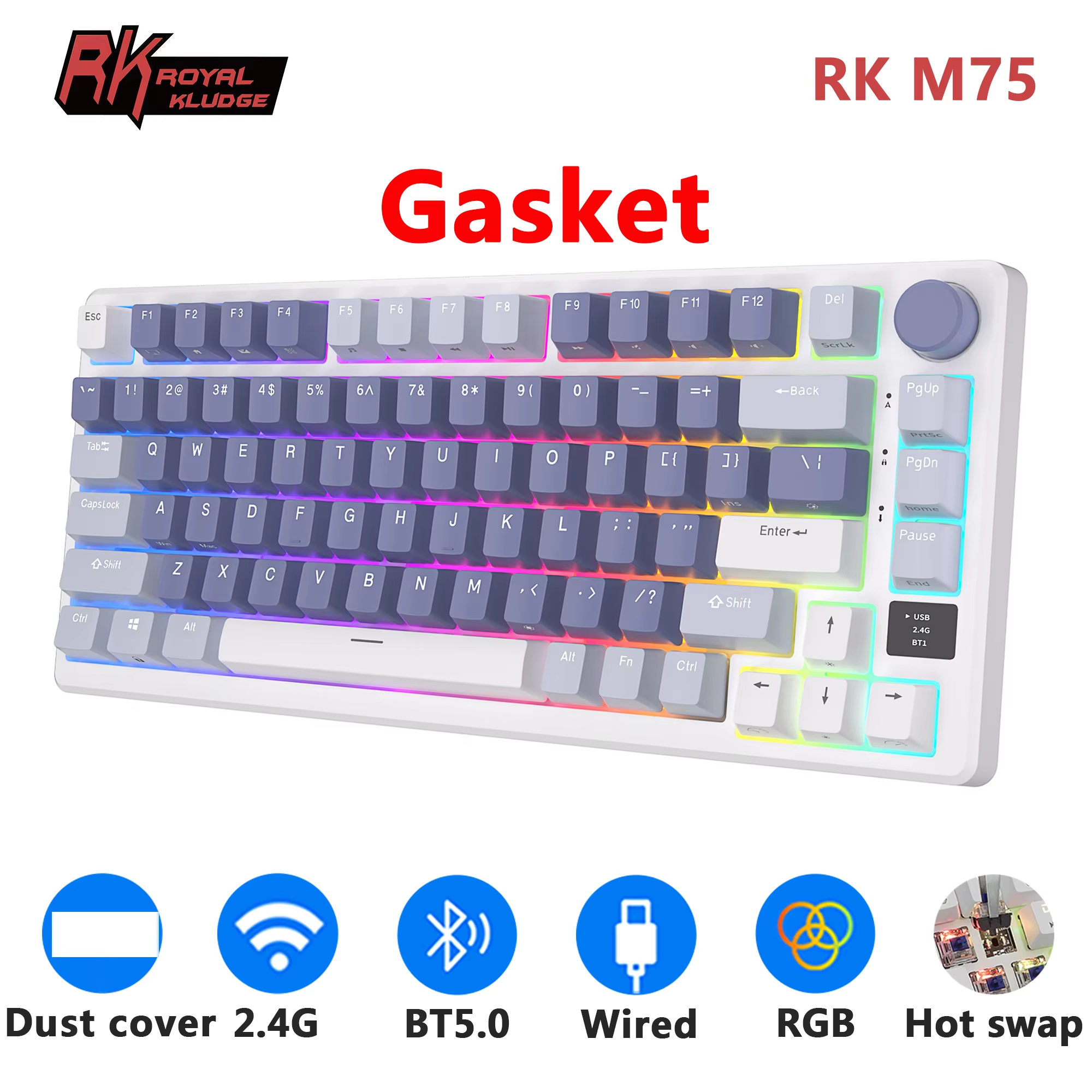 RK ROYAL KLUDGE M75 2.4G Wirel - Gaming Keyboard Bundle 评论和价格