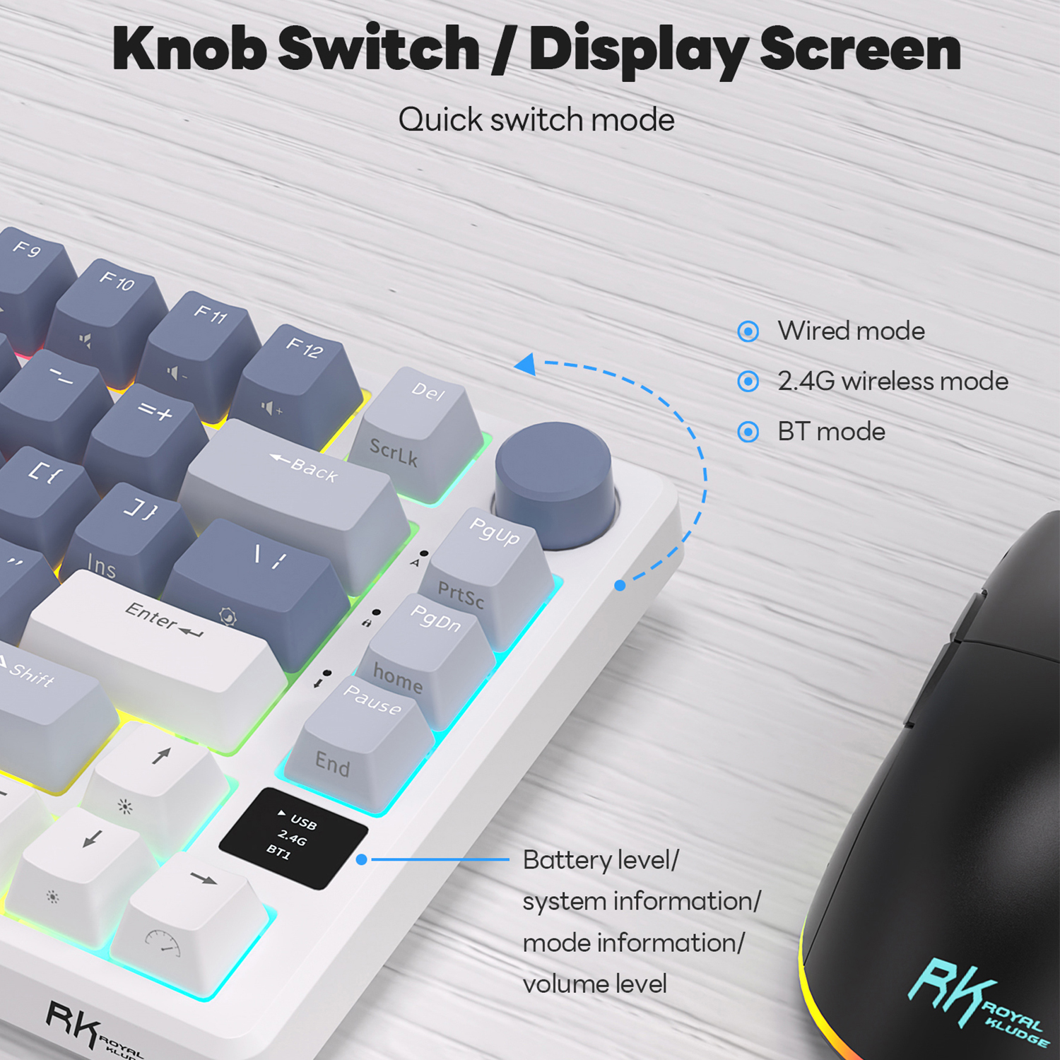 RK ROYAL KLUDGE M75 2.4G Wirel - Gaming Keyboard Bundle 评论和价格