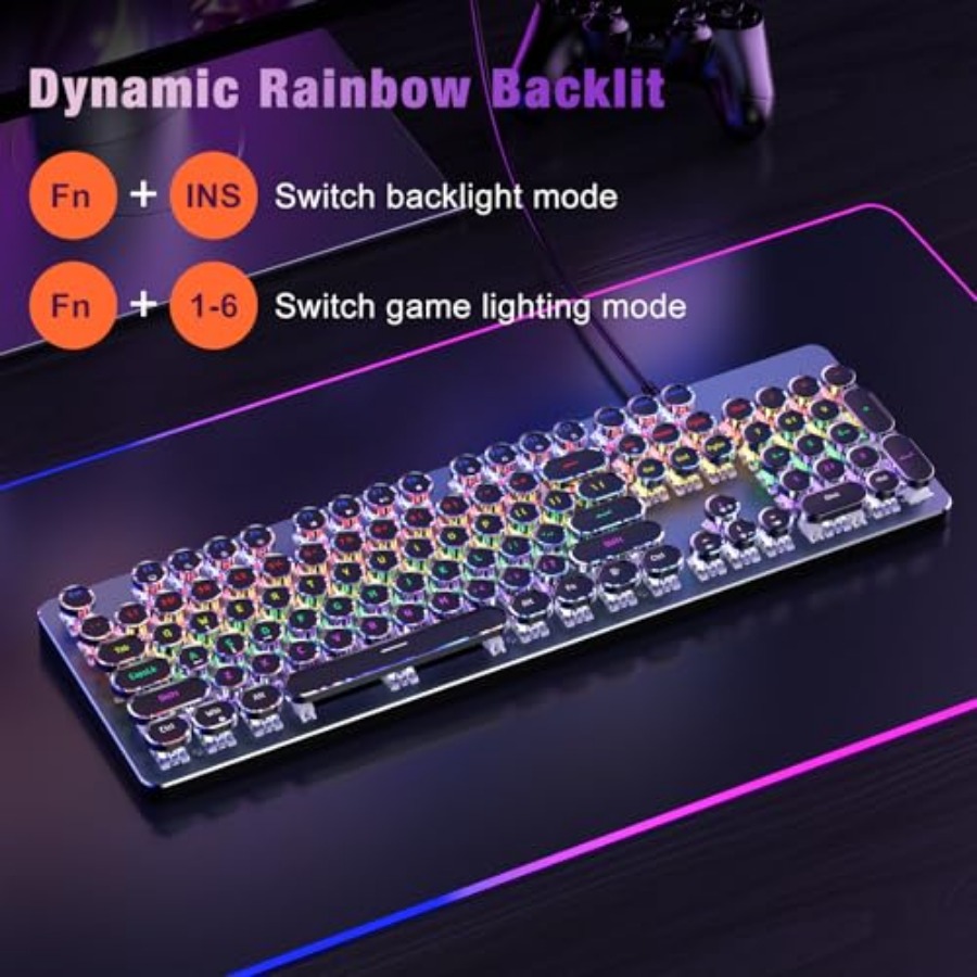 Typewriter Style Mechanical Ga - Gaming Keyboard Typewriter 评论和价格