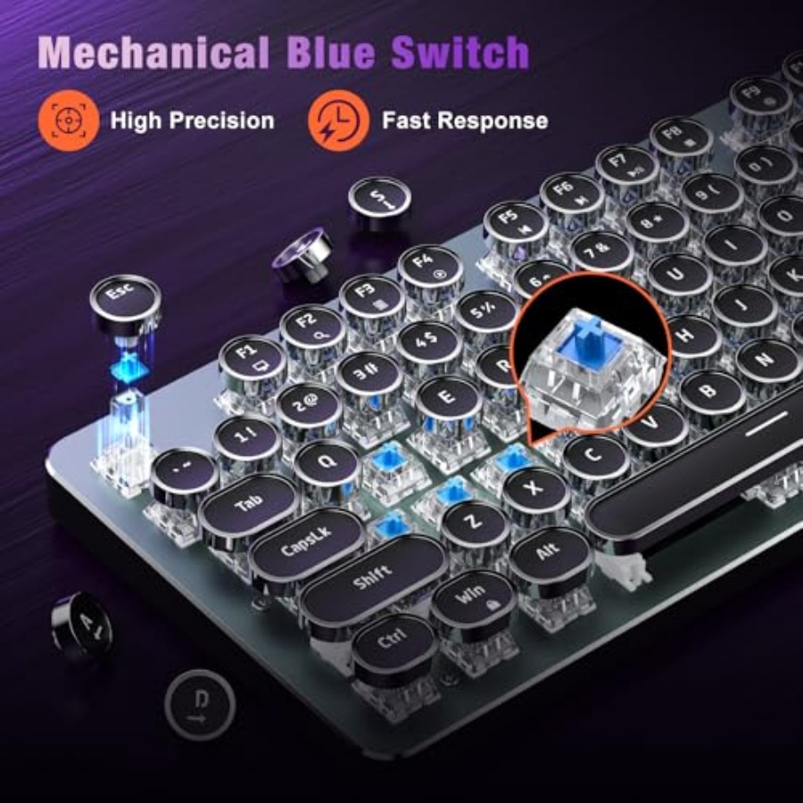 Typewriter Style Mechanical Ga - Gaming Keyboard Typewriter 评论和价格