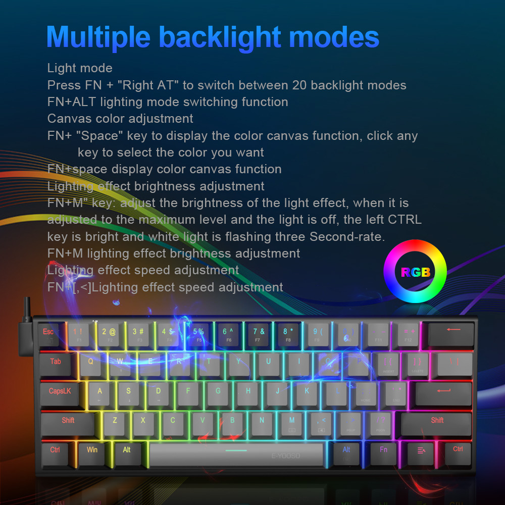 E-YOOSO Z11 RGB USB 60% Mini M - Gaming Keyboard E Yooso 评论和价格