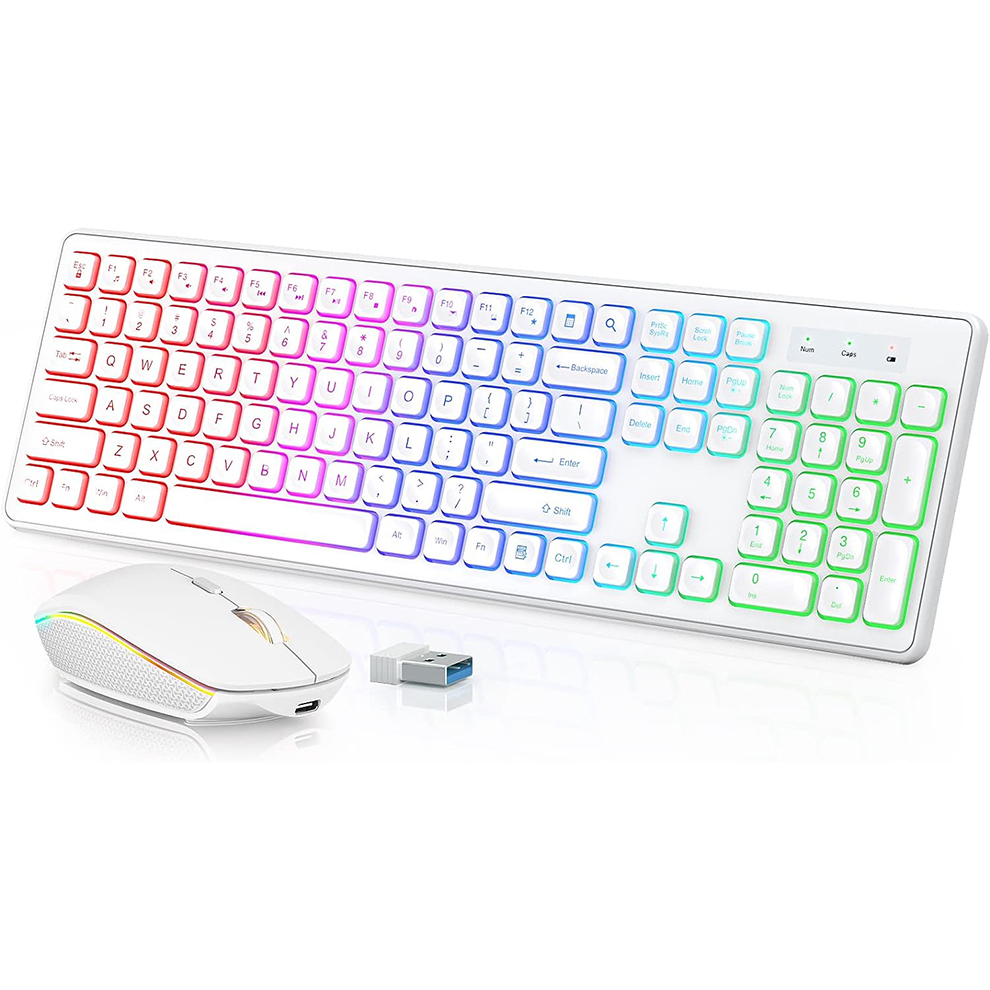 Backlit Wireless Keyboard and  - Gaming Keyboard Mouse Set 评论和价格