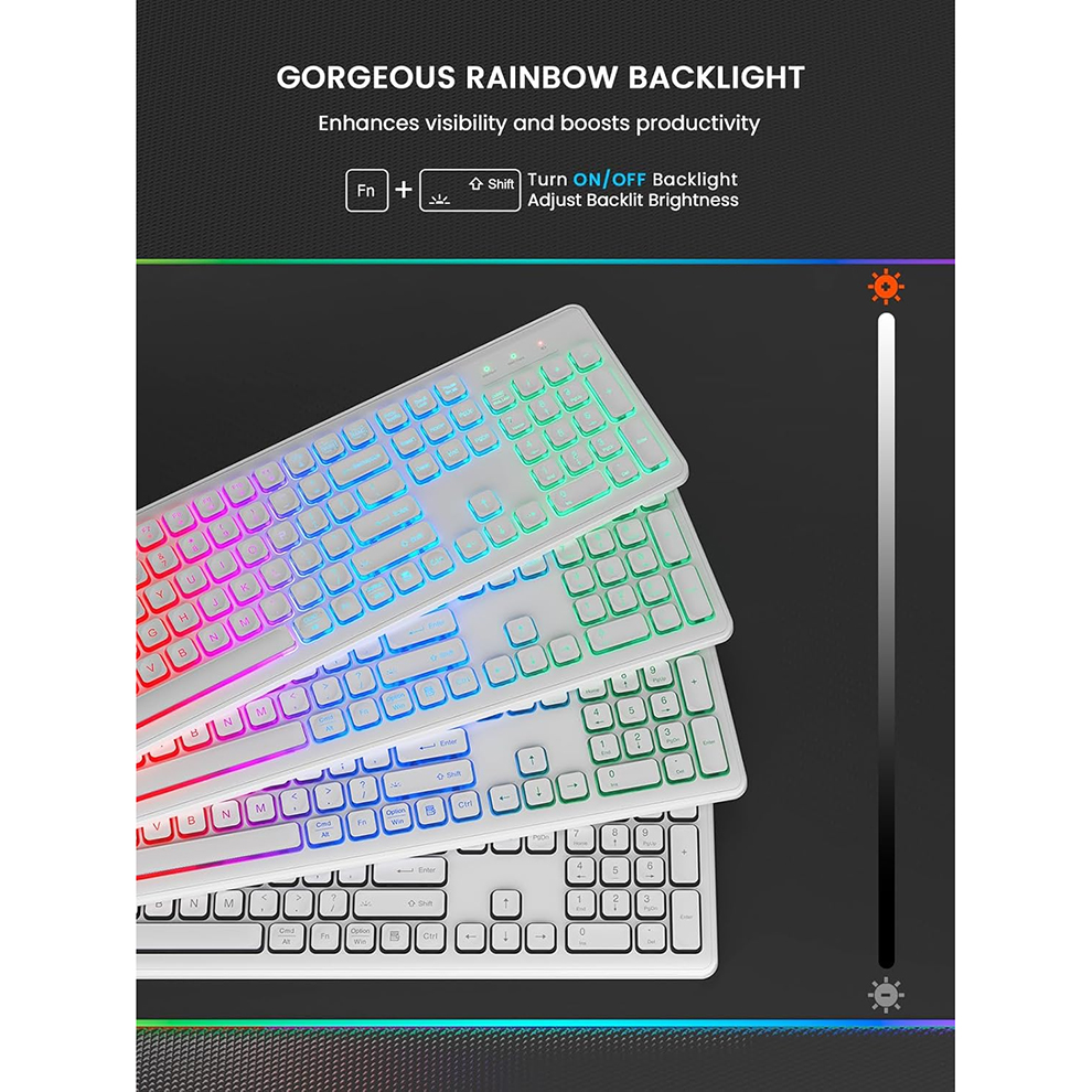 Backlit Wireless Keyboard and  - Gaming Keyboard Mouse Set 评论和价格